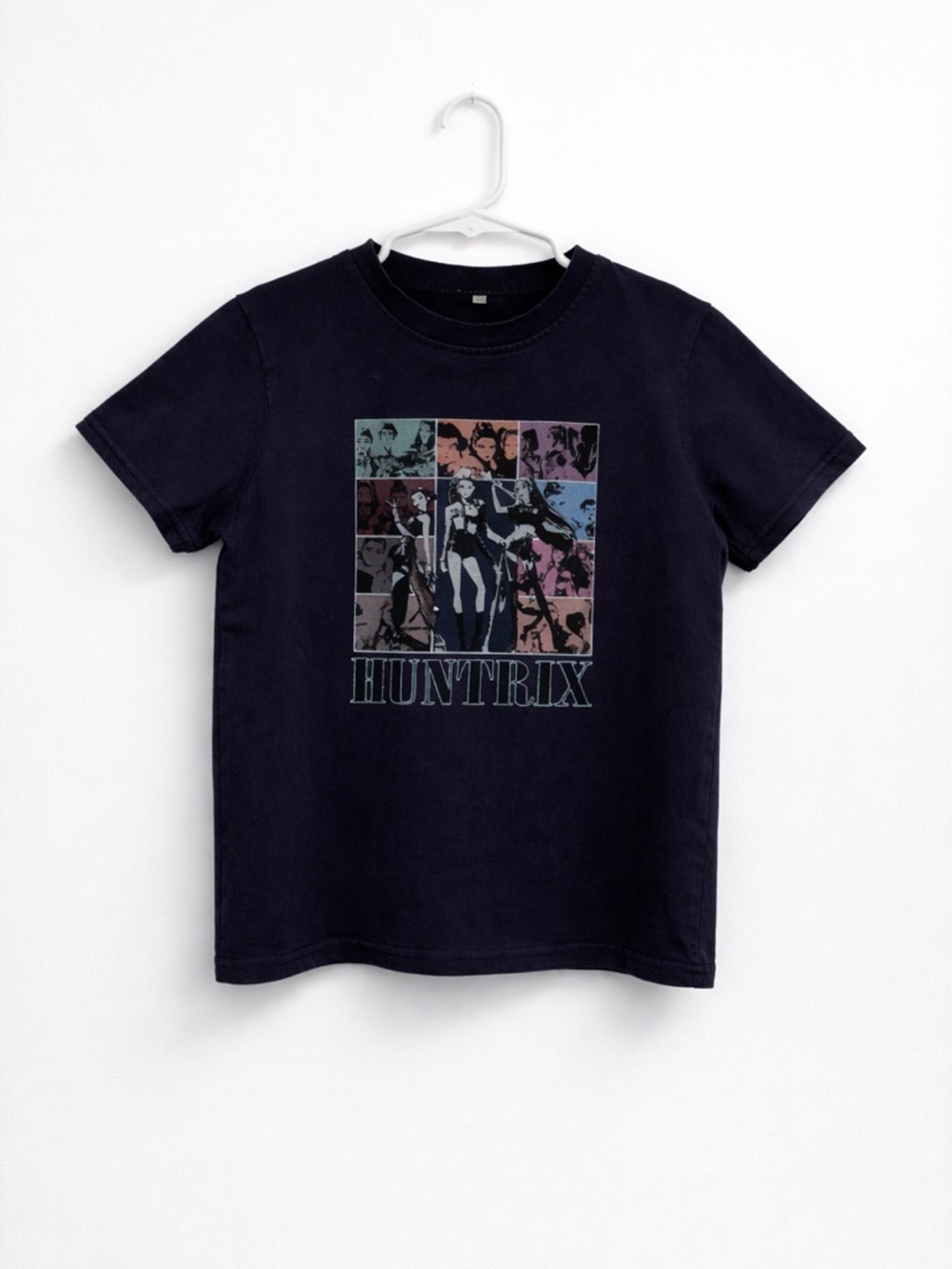 HUNTRIX Graphic Tee Kids Size 130 (7–8) Black Anime Comic Print Shirt